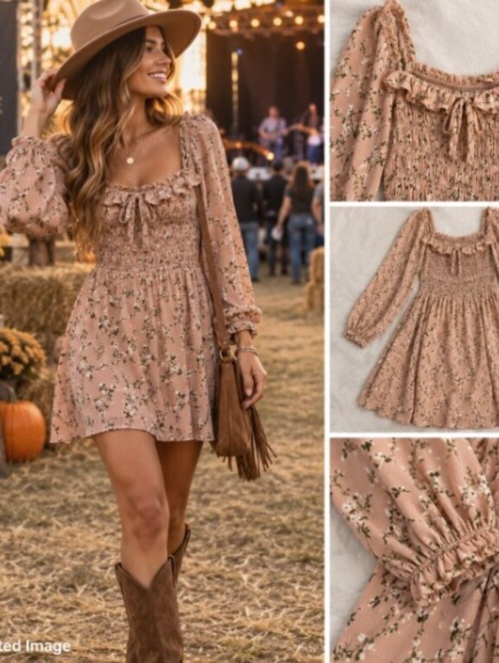 Reformation Morris Mini Dress 4 Melody Pink Floral Smocked Ruffle Cottagecore
